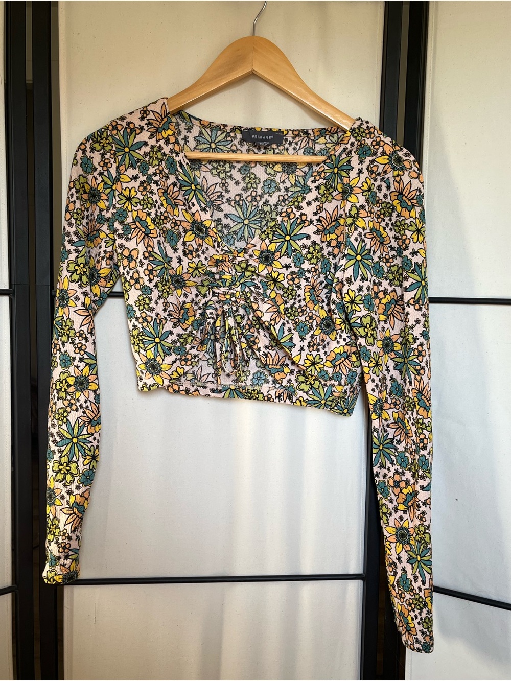 Primark Pink Floral Retro Funky Crop Top